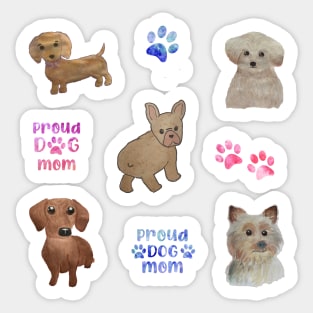 Watercolor cute dogs stickers set puppy puppies watercolour Sticker